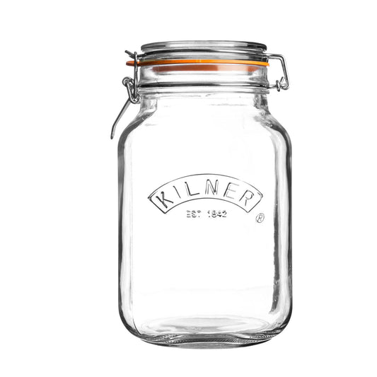 Square Clip Top Jar, 3 Litre