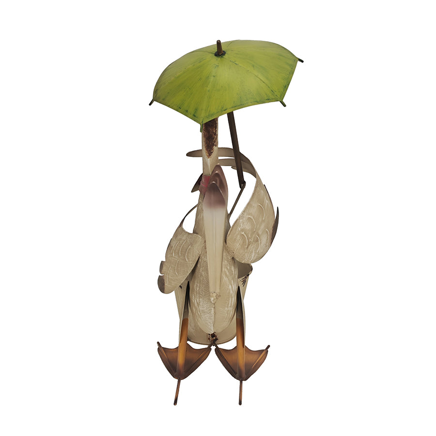 Standing Duck w/Umbrella + Potplanter 25.5x18x46cm