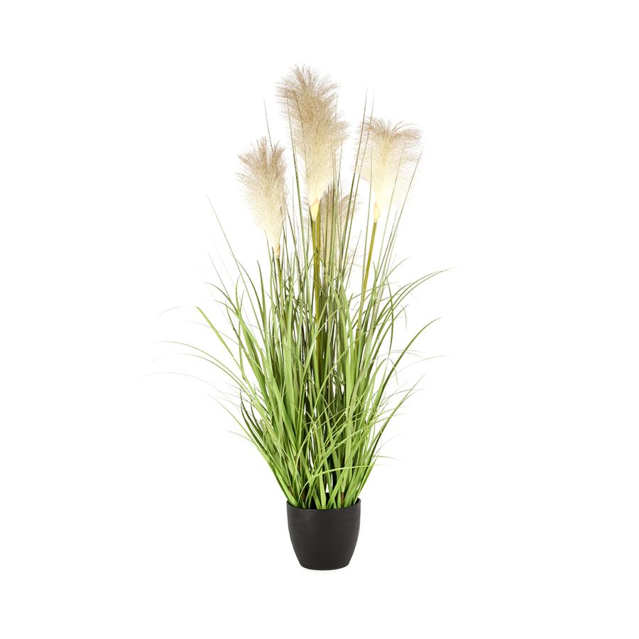 Potted Artificial Faux White Pampas Grass Plant  x91cm