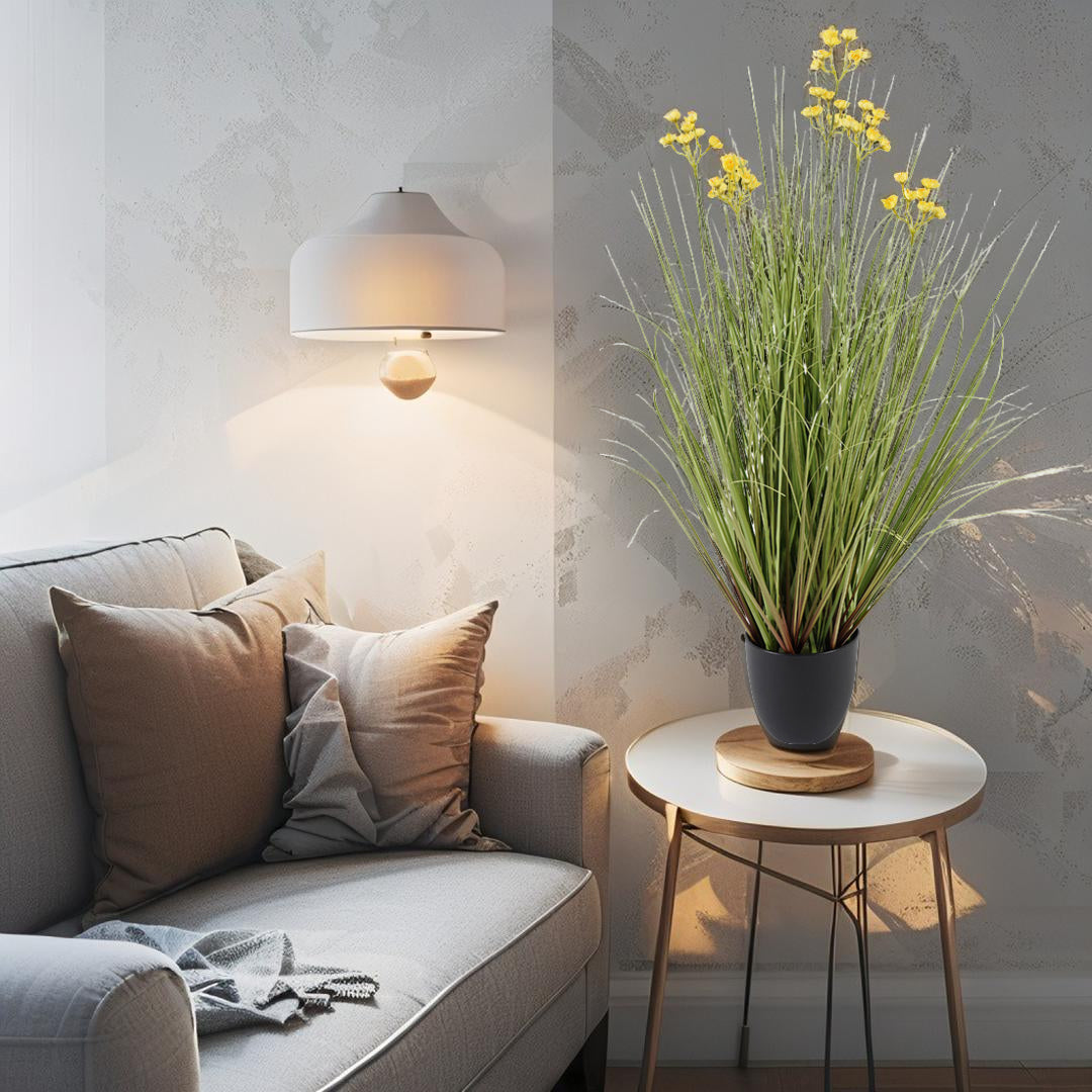 Potted Artificial Grassy Spring Wildflower 50x50x85cm