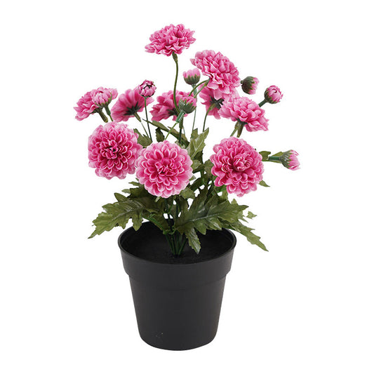 Potted Artifical Pink 'Mum' Chrysanthemum 20z20x27cm