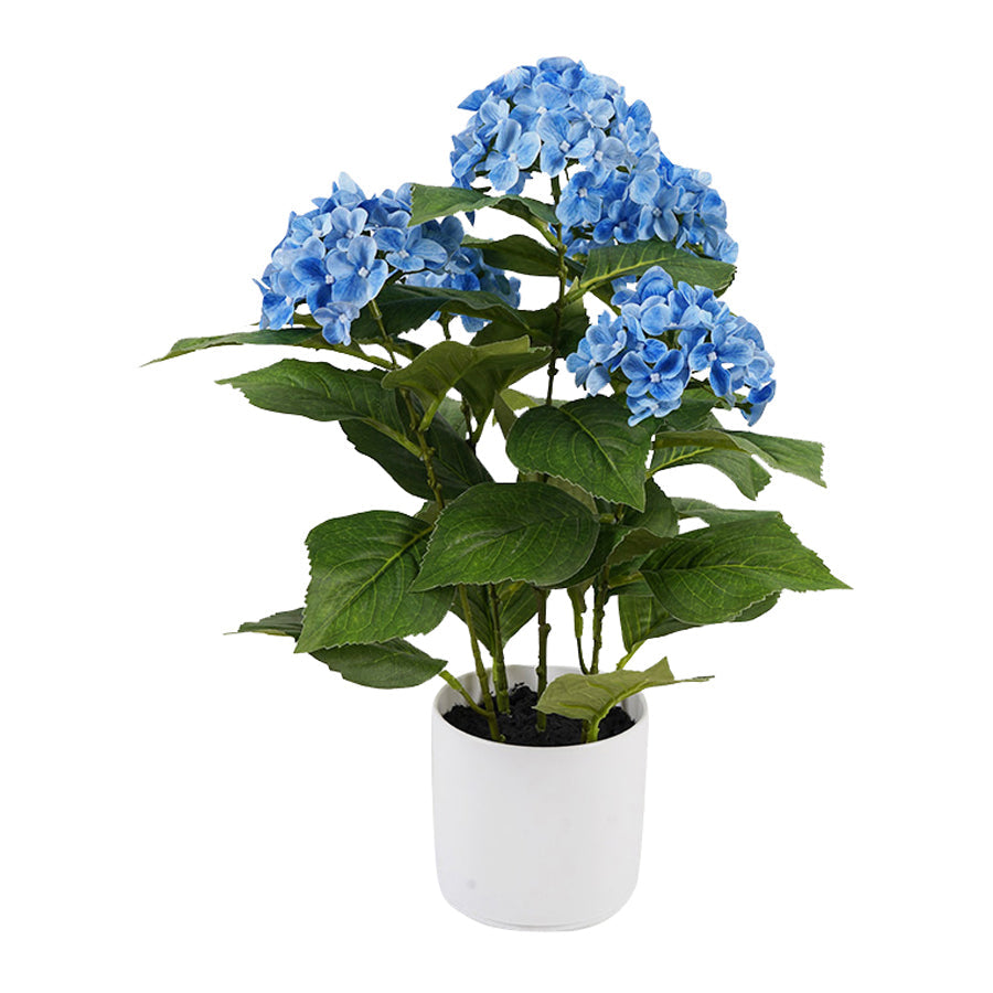 Potted Artificial Blue Hydrangea 35x35x50cm