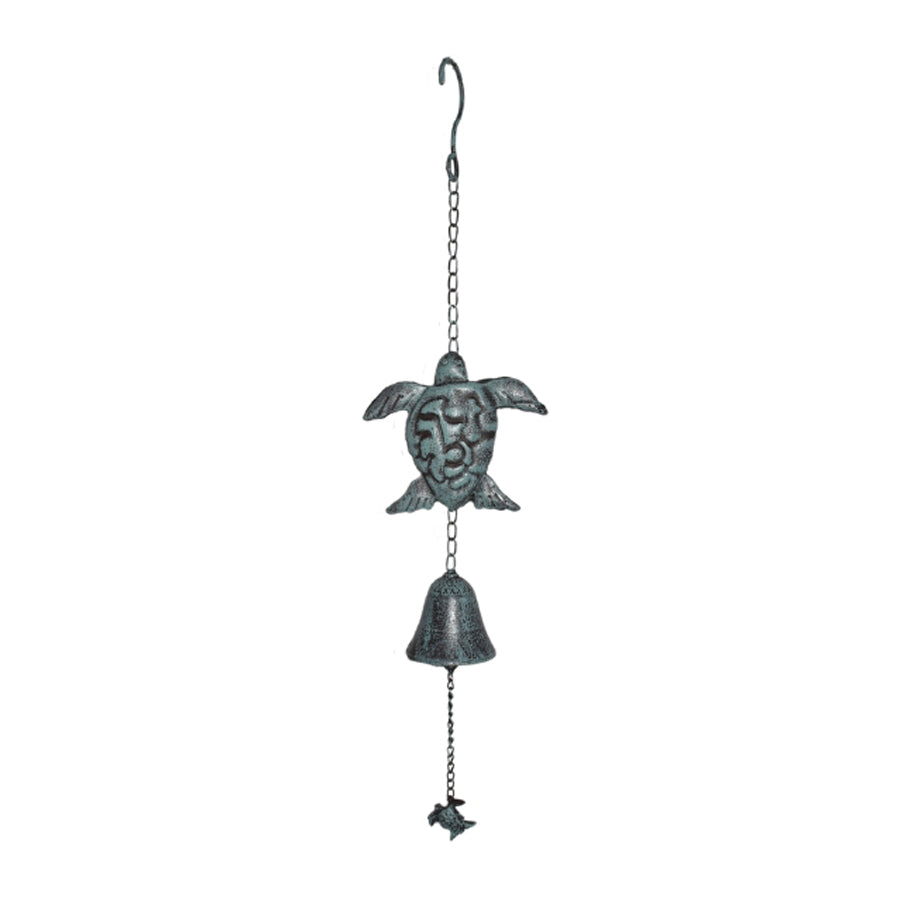 Hanging Turtles w/Cast Iron Bell 14.5x7.5x62cm