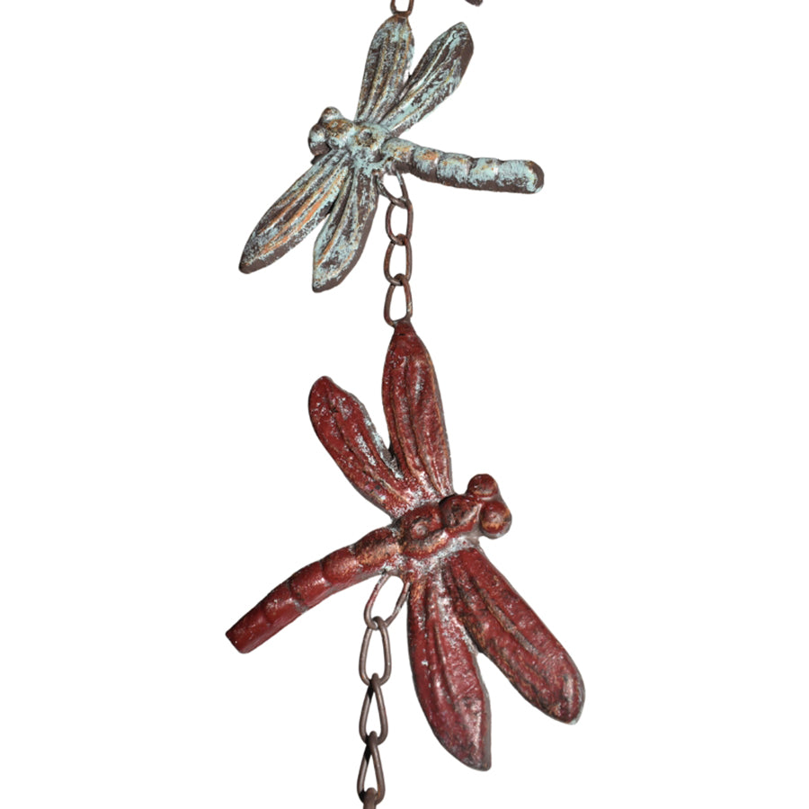 Hanging 4 Dragonflies w/Cast Iron Bell 8x8x84cm