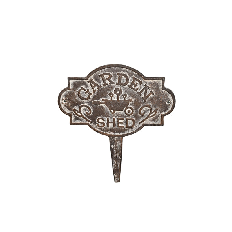 Garden Shed' Cast Iron Stake 24x0.5x29cm