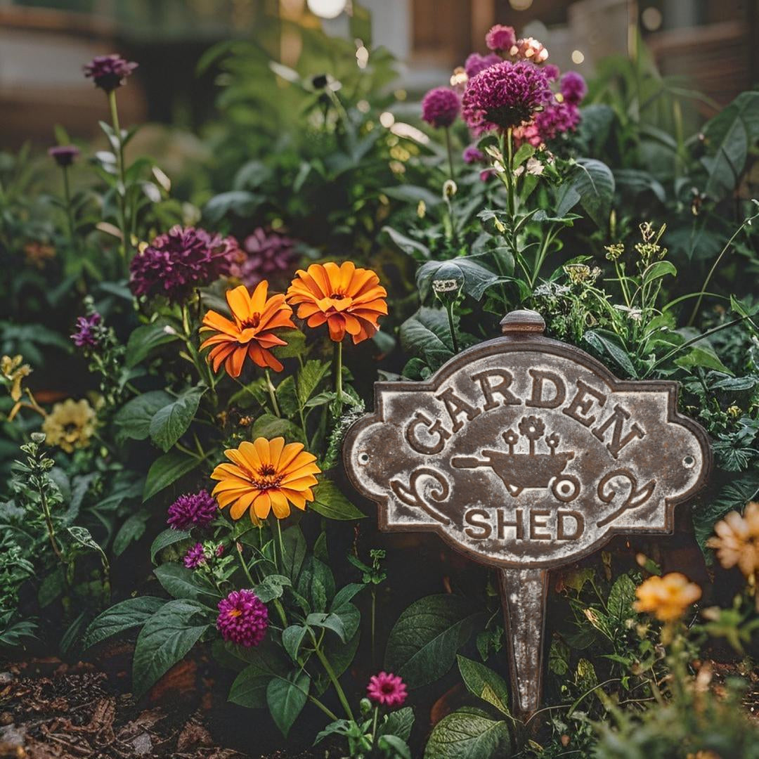 Garden Shed' Cast Iron Stake 24x0.5x29cm