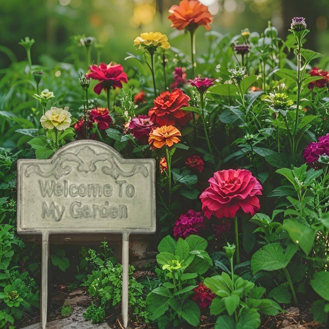 Welcome to My Garden' Cast Iron Stake 23x0.75x31cm