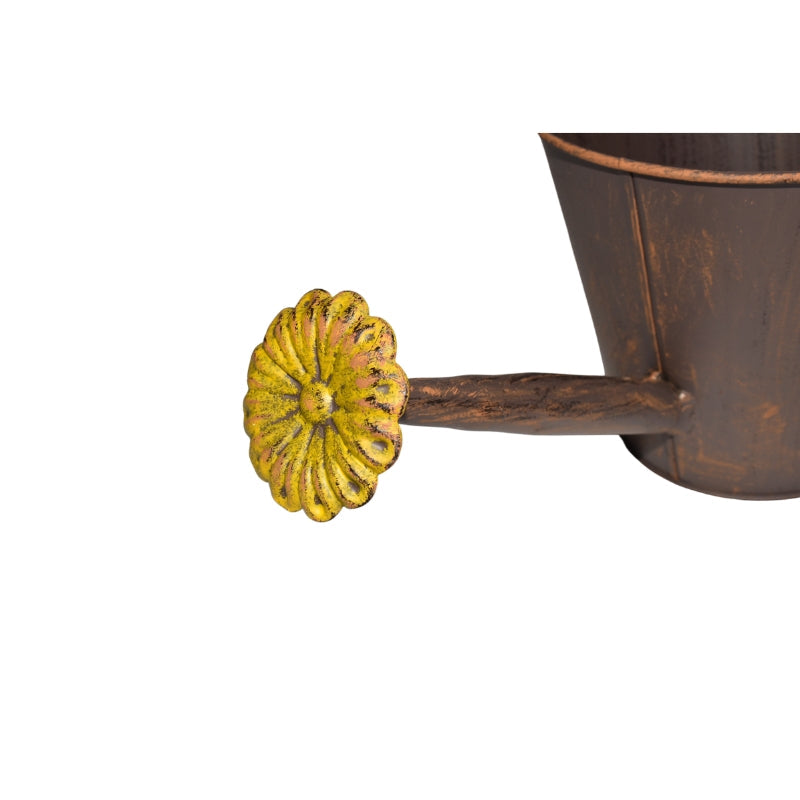 Watering Can Shape Potplanter w/yellow flower 34x16x19cm