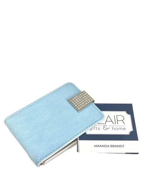 119Q - Reptile Grain Light Blue Card Holder