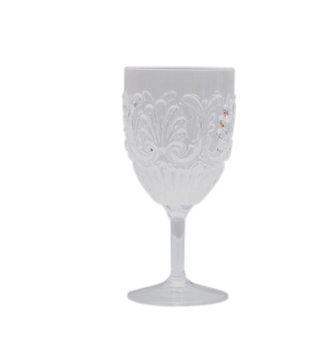 11Cl - Acrylic Wine Glass Scollop: Clear
