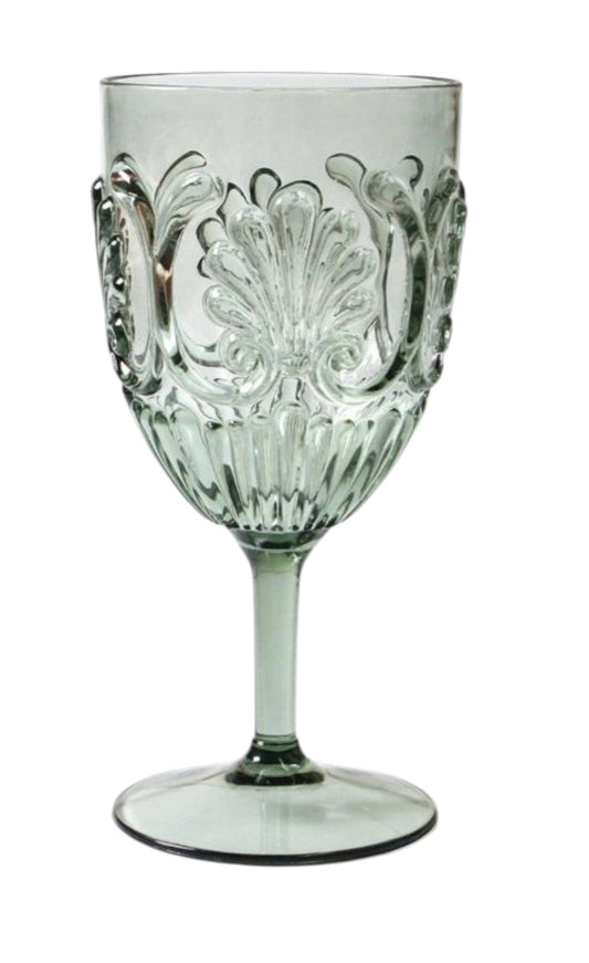 11Gr - Acrylic Wine Glass Scollop: Sage Green -  Shes Back For Summer 25/26!!