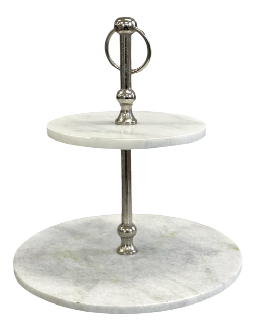 125G - Two Tier Marble Cake /Biscuit/Cheese Stand
