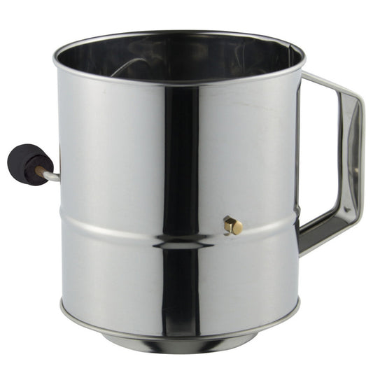 Stainless Steel Crank Handle Flour Sifter - 5 Cup