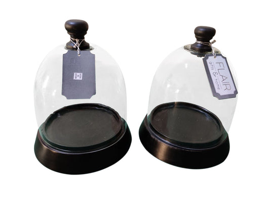 165B - Black/Glass Closhe Cake Stnd Sml 21X20Cm