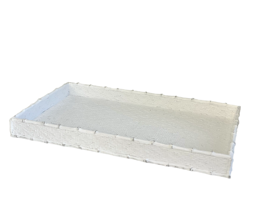 176R - Singapore White Weave Tray 33X20Cm