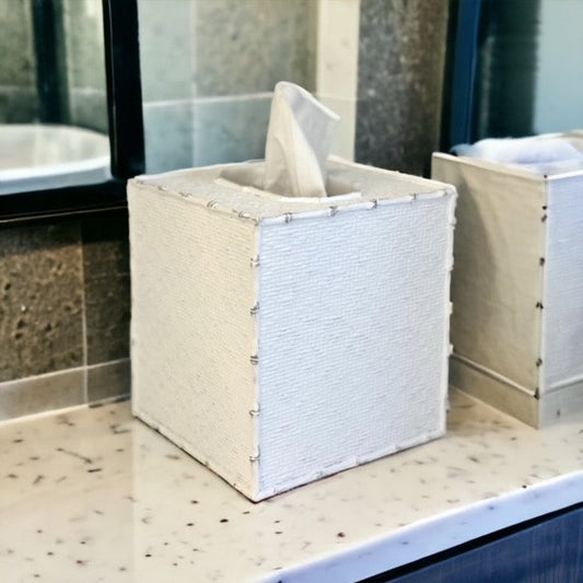 176Q - White Weave Tissue Box