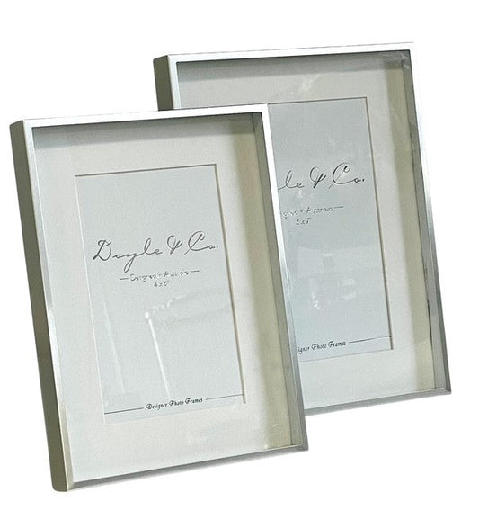 177S - Chrome Stately Shadow Box Frame 4X6