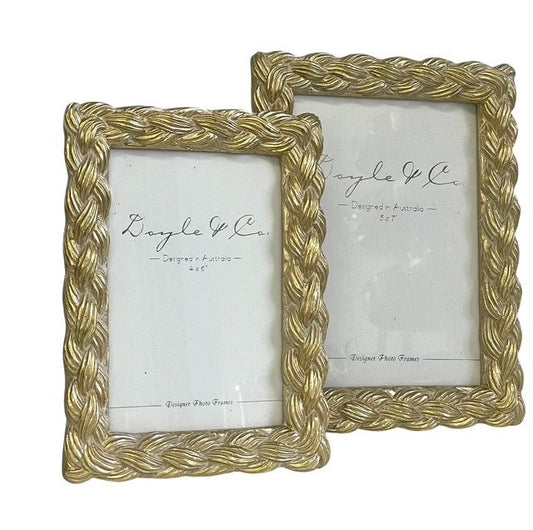 180H Gold Wash Plait Resin Frame 5 X 7"