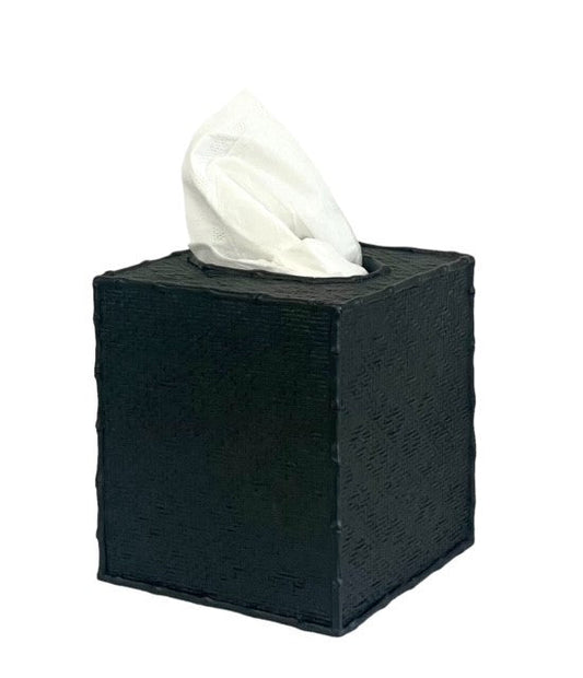 184V - Black Weave Square Tissue Box 13X13X15