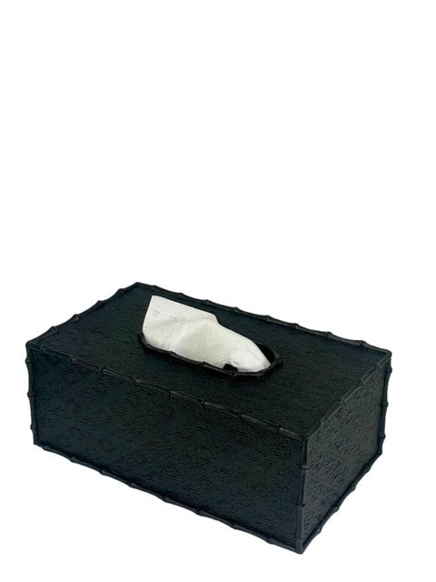 184X - Black Weave Rectangle Tissue Box 25X14