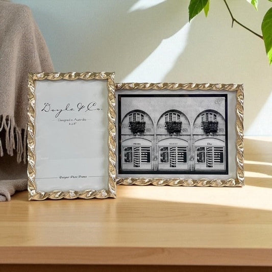 189H Gold Textured Twirl Frame 4X6