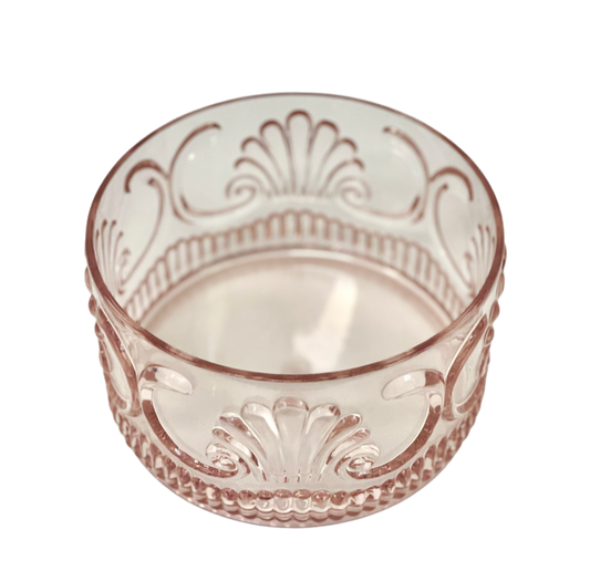 18Pk - Acrylic Salad Bowl Scollop Pink 25X12