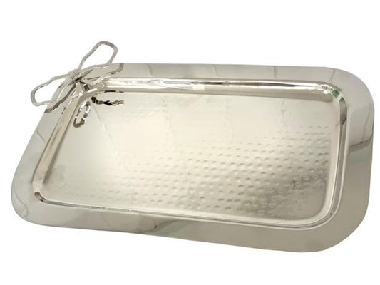 192A Hammer Rectangle Tray W/Bow Small 38.5X23Cm