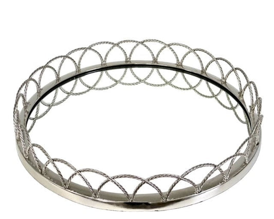 192C Round Glass Tray Looped Edge 35Cm