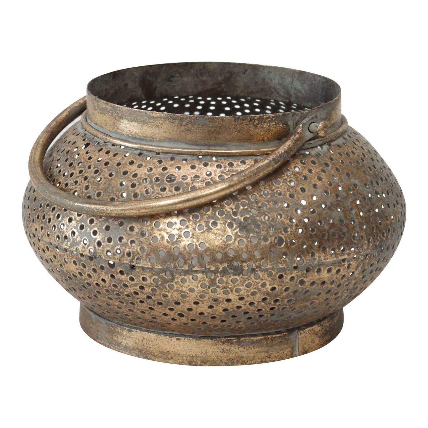 Lustre Pinholes w/Handle Pillar Candleholder