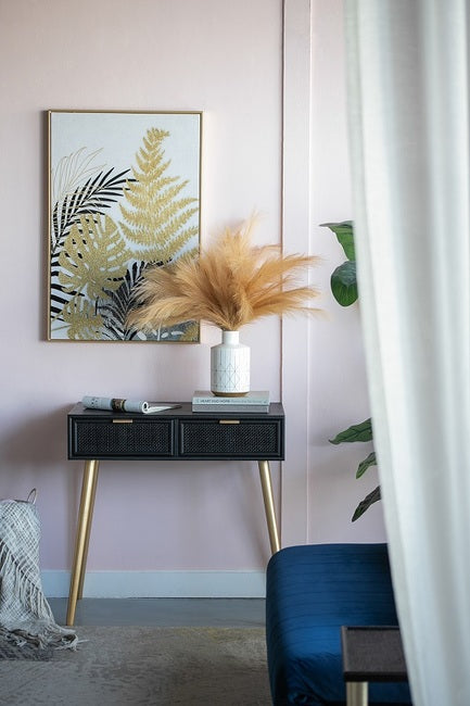 Geo Vase Tall Ceramic 25Cms High Indoor Or Outdoor. Our Geo Vase Small  With A Gloss White Finish And Gold Trim