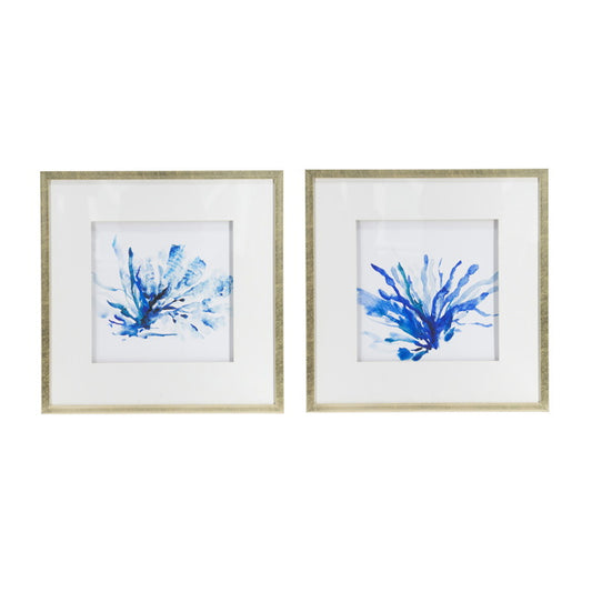 Set Of 2 Blue Coral Framed Prints. Add A Coastal Feel