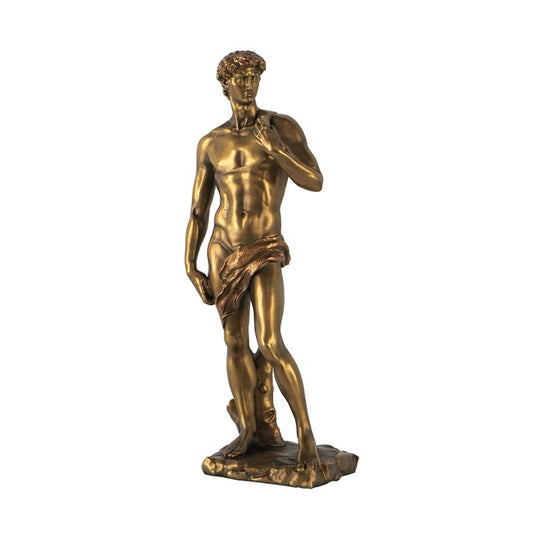 Golden David Statue 35Cmh. Golden Coloured Statue Of David