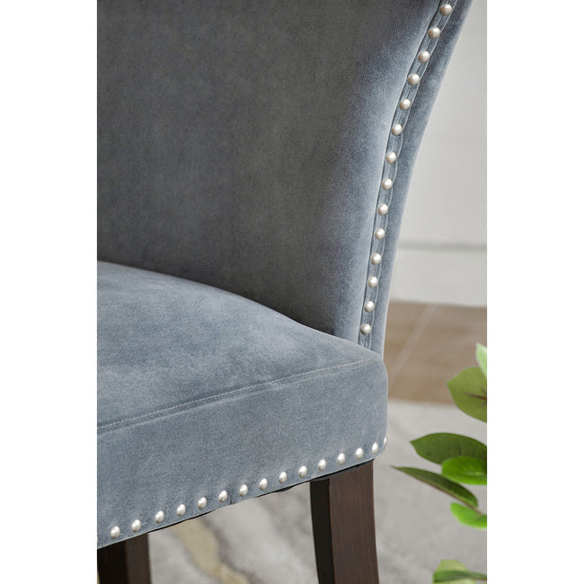 Chairs Studded Grey Velvet Look Armless Dining Chairs Set Of 2. Distinct Aesthetic Of Luxury