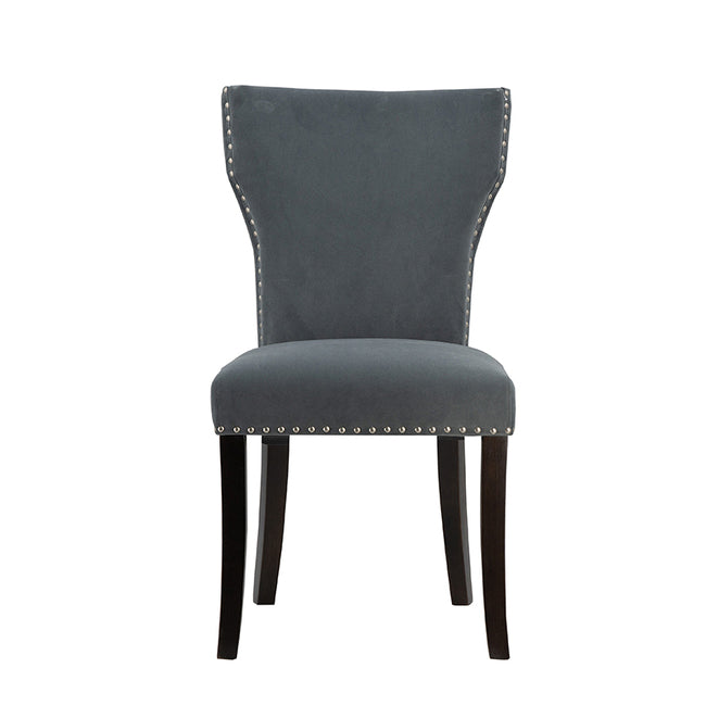 Chairs Studded Grey Velvet Look Armless Dining Chairs Set Of 2. Distinct Aesthetic Of Luxury