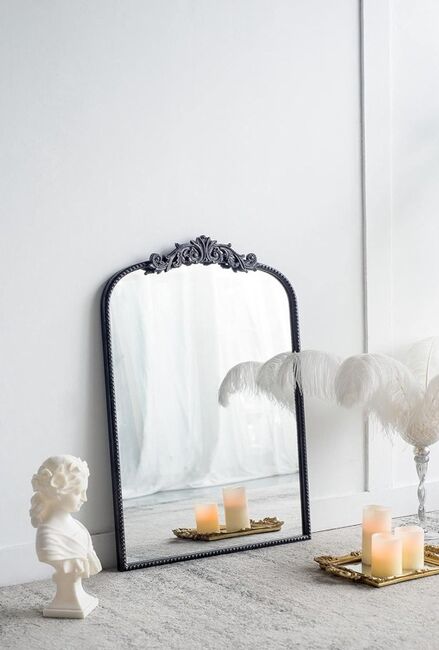 Baroque Tall Black Wall Mirror 91