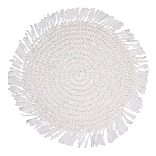 Fringe White Placemat Round