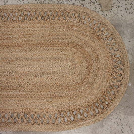 Boho Oval Jute Braided Rug