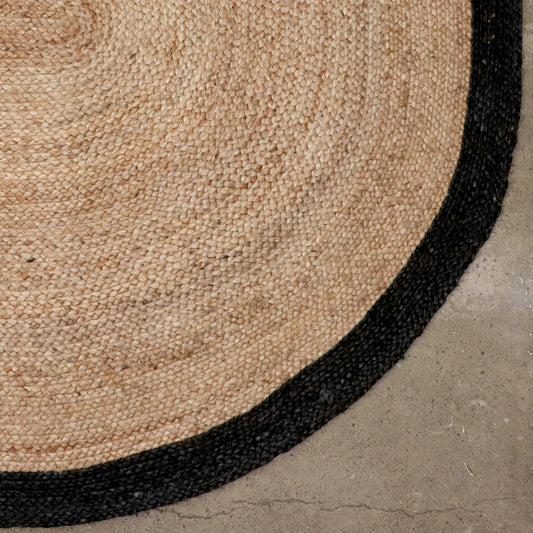 Nomad Oval Black Jute Braided Rug