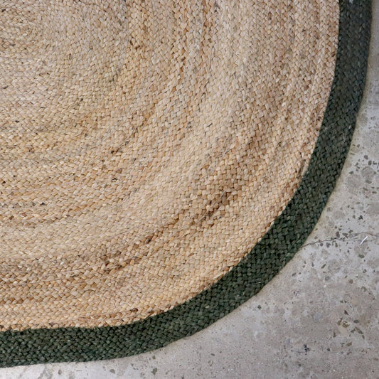 Nomad Oval Green Jute Braided Rug