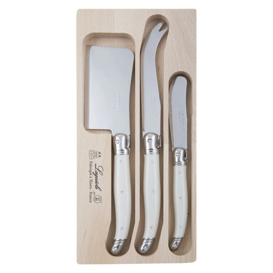 Laguiole Andre Verdier Debutant - Cheese Knife Set - Set of 3 - Ivory