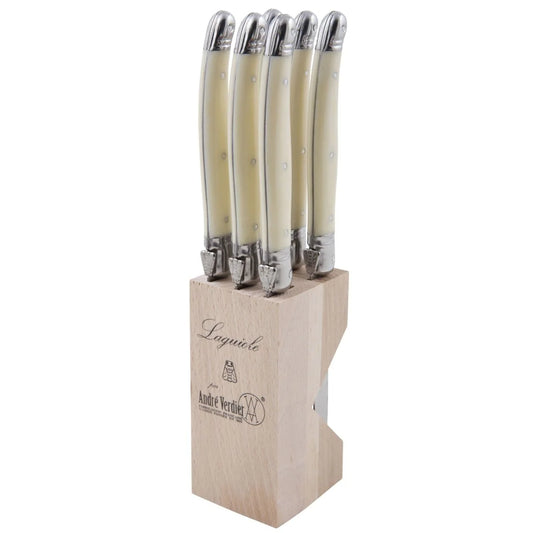 Laguiole Andre Verdier Debutant - Steak Knife Set - Ivory - Set of 6