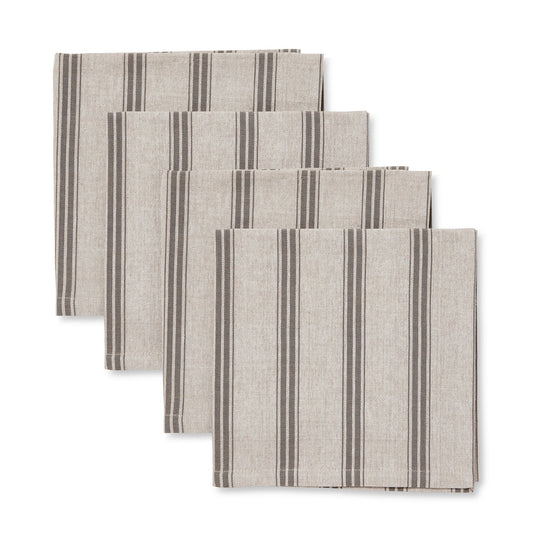 Macedon Charcoal Stripe Napkin - Set Of 4