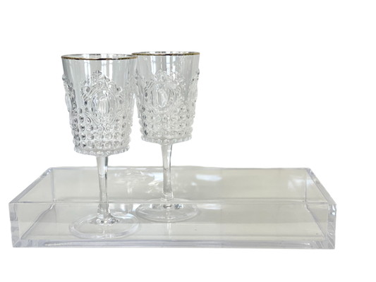23C - Rectangle Clear Arcylic Tray:26X16X5Cm