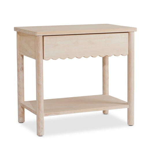Darcy 1 Drawer Whitewash Bedside Table