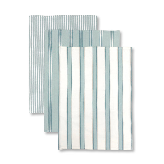 Woven Blue Teatowel Pack 3