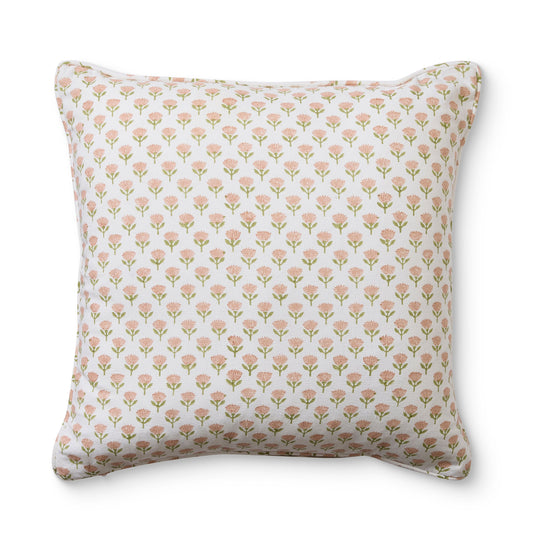Suri Buti Pink/Green Block Print Cushion 50Cm