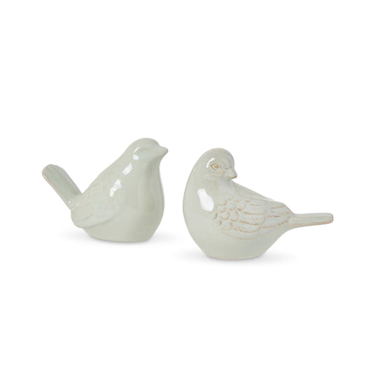 Swallow Ceramic Bird Light Green Set 2