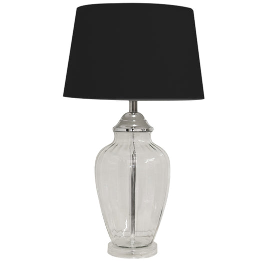 Addison Table Lamp Black 67Cmh All Glass Contemporary