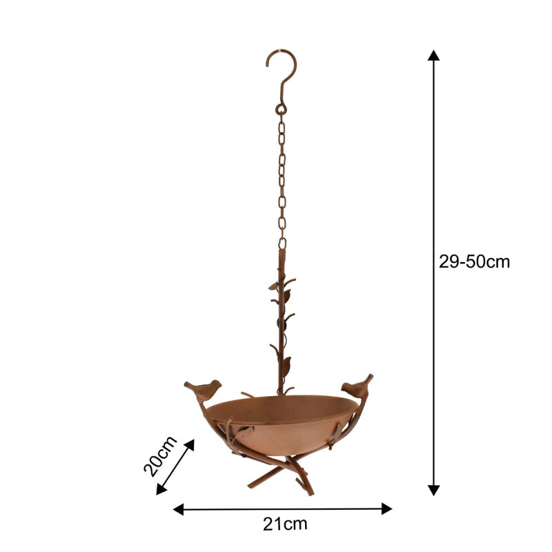 Hanging Birdfeeder on Branch w/2 Birds 21x20x29-51cm