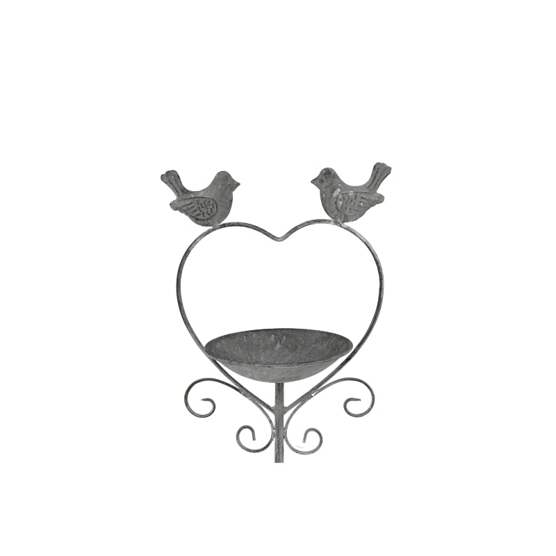 100cm Heart w/Birdfeeder + 2 Birds Garden Stake 18.5x12.5x100cm